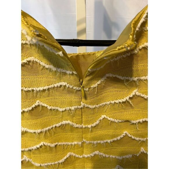 I. Madeline scalloped knit yellow dress medium - Picture 5 of 9
